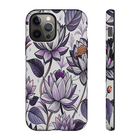 Purple Lotus Tough Case for Most Phones - Stylish & Durable