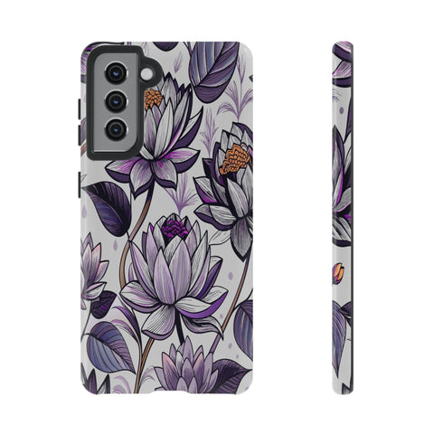 Purple Lotus Tough Case for Most Phones - Stylish & Durable