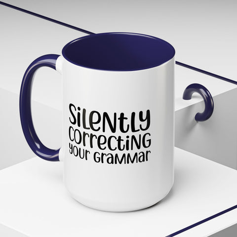 Mug Silently Correcting Your Grammar