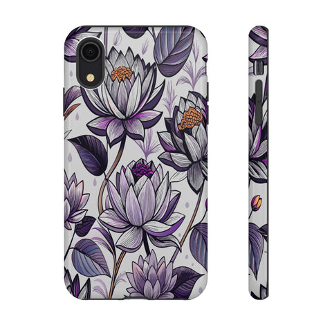 Purple Lotus Tough Case for Most Phones - Stylish & Durable