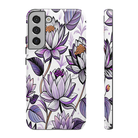 Purple Lotus Tough Case for Most Phones - Stylish & Durable