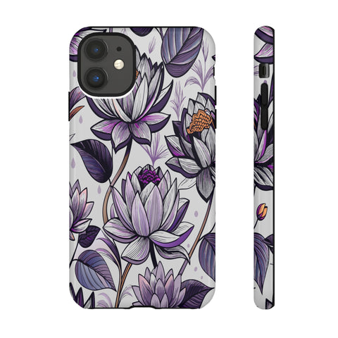 Purple Lotus Tough Case for Most Phones - Stylish & Durable