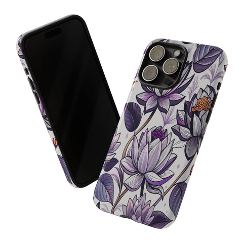 Purple Lotus Tough Case for Most Phones - Stylish & Durable