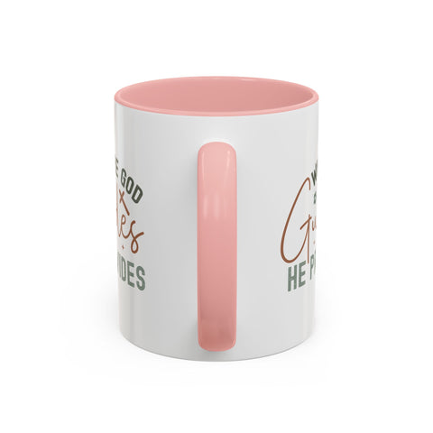 Inspirational Accent Coffee Mug - Where God Guides He Provides - Perfect for Gift Giving and Daily Motivation