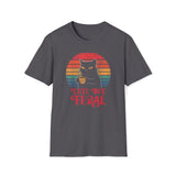 Black Cat Unisex Tee - Cute but Feral